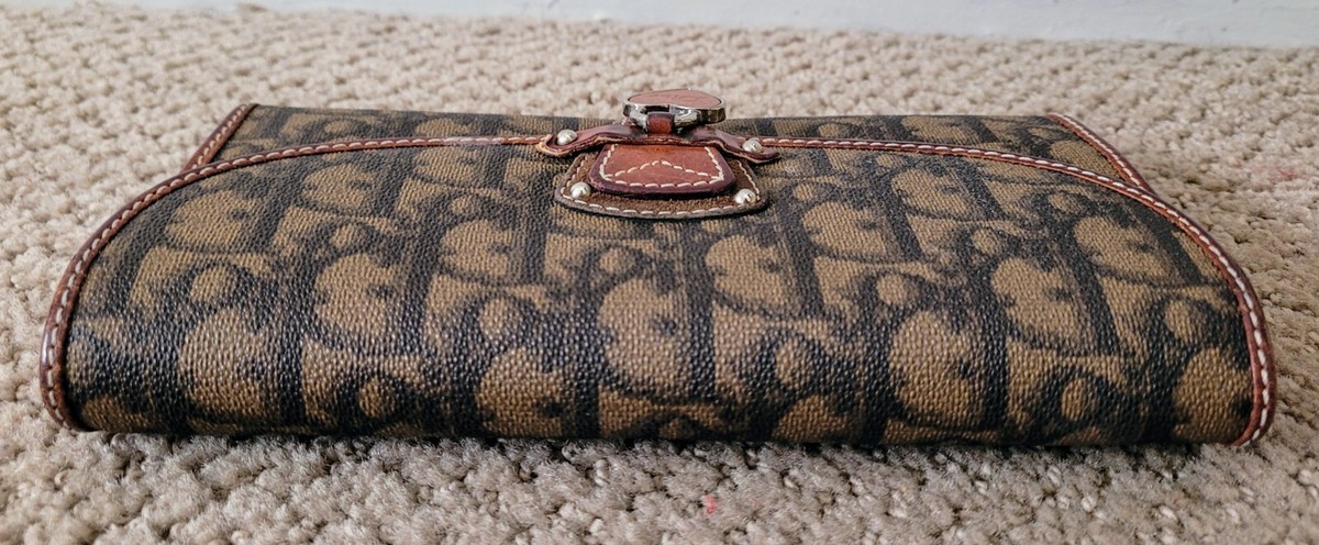 AUTH CHRISTIAN DIOR VINTAGE TROTTER PVC & LEATHER LONG