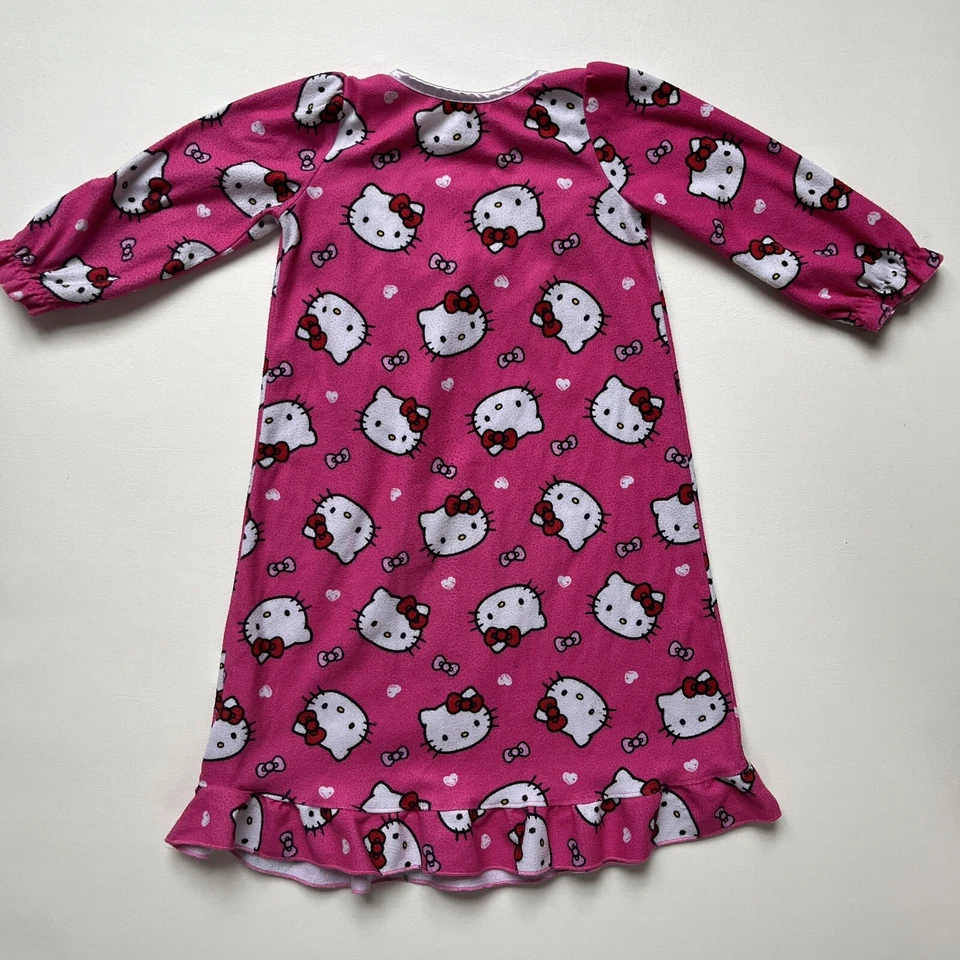 Vestido de pijama Sanrio Hello Kitty niñas 3T rosa por todas partes cara corazón de Hello Kitty Foto 4 de 4