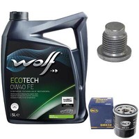 MotoröL Set 0W40 5 Liter + ÖLfilter + ÖLablassschraube FüR Dacia Renault Clio