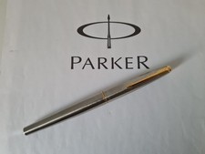 PARKER 45 Flighter Deluxe no tassie "M" Füllhalter Patronenfüller Edelstahl