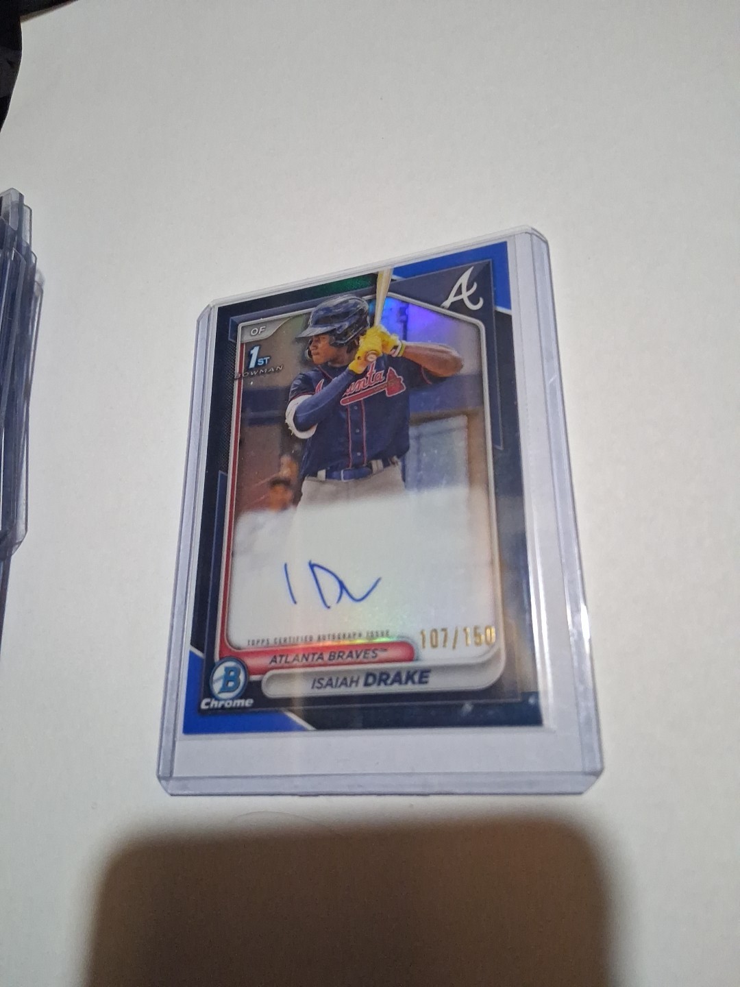 2024 Bowman Chrome Isaiah Drake Blue Refractor 1st Auto 107/150