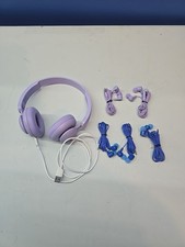 LOT OF 5 Groove Onn Blue,Purple Earbuds W Mic, And 1 Bluetooth Headphone Onn