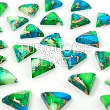 PEACOCK DAHLIA KINGMAN TURQUOISE CABOCHON TRIANGLE SHAPE LOOSE GEMSTONE