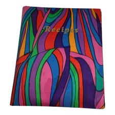 Vintage 70s Recipe Card Album Binder 3×5 Car...