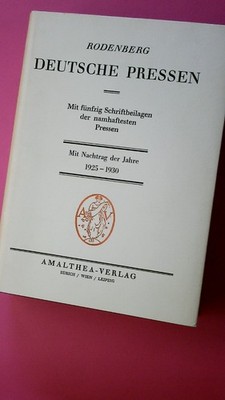193060 Julius Rodenberg DEUTSCHE PRESSEN HC