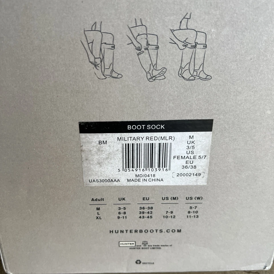 Calcetines Hunter Botas Altas Rojo Cazador Talla Mediana Cálidos Polar Calcetines Foto 3 de 3