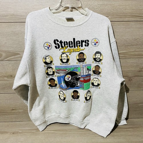 Vintage Pittsburgh Steelers Sweat Shirt Extra Large Legends Graphic 1990 SIEHE BILD