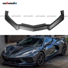 For 2020-2023 Corvette C8 GM 5VM Style Front Bumper Lip Splitter Matte Black 2PC