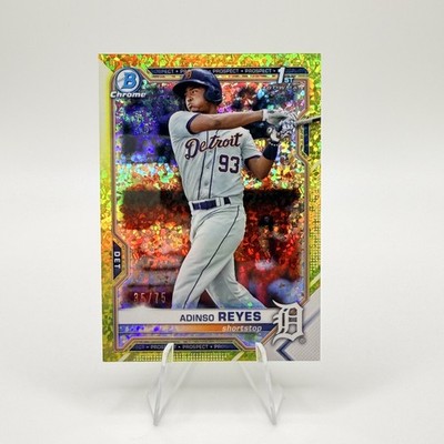 2021 Bowman #BCP-21 Adinso Reyes Chrome Yellow Mini-Diamond Refractor #/75