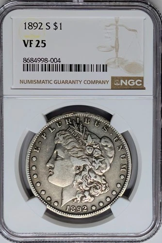 1892 S VF25 NGC Morgan