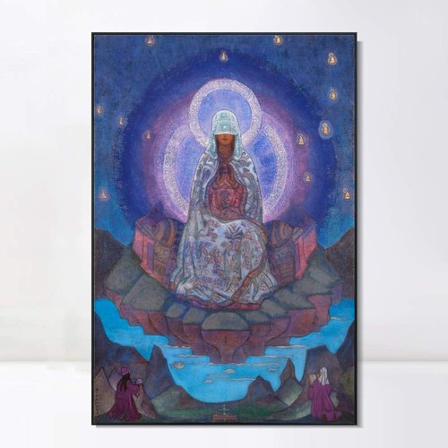 INVIN ART Framed Canvas Giclee Print Mother of 30"L x 20"W, Black Slim Frame