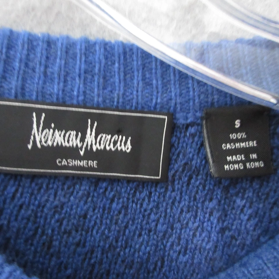 Vintage Neiman Marcus Cashmere Sweater Men Small Blue Stripe Preppy Academia - Image 4 of 4