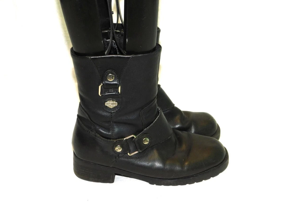 Bottines équitation Femme Harley Davidson - Cuir Noir Zippées - Pointure 8.5 US (39 EU)