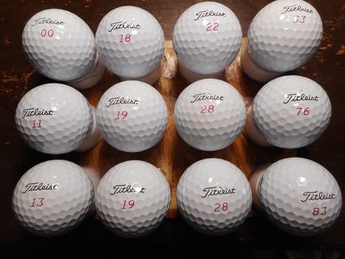 12 Titleist 2025/2026 Pro V1X Dual Numbers Mint 5A No Pen Marks Used Golf Balls