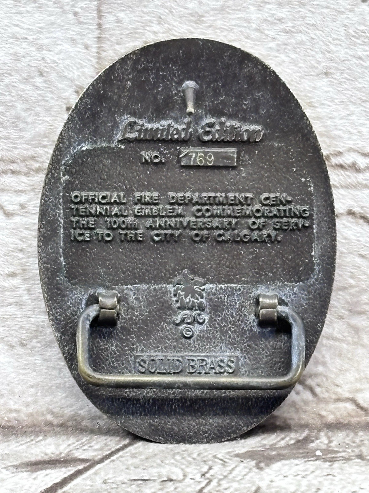 Calgary Fire Dept Centennial Solid Brass Belt Buc… - image 5