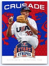 2015 Panini USA Baseball Stars & Stripes #9 Austin Smith Crusade Red / Blue #/49