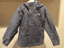 North Face Youth Rain Jacket Size XXS Gray Hooded Full Zip