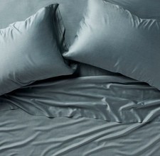 King 400 Thread Count Rayon from Bamboo Sheet Set Light Teal Blue NEW