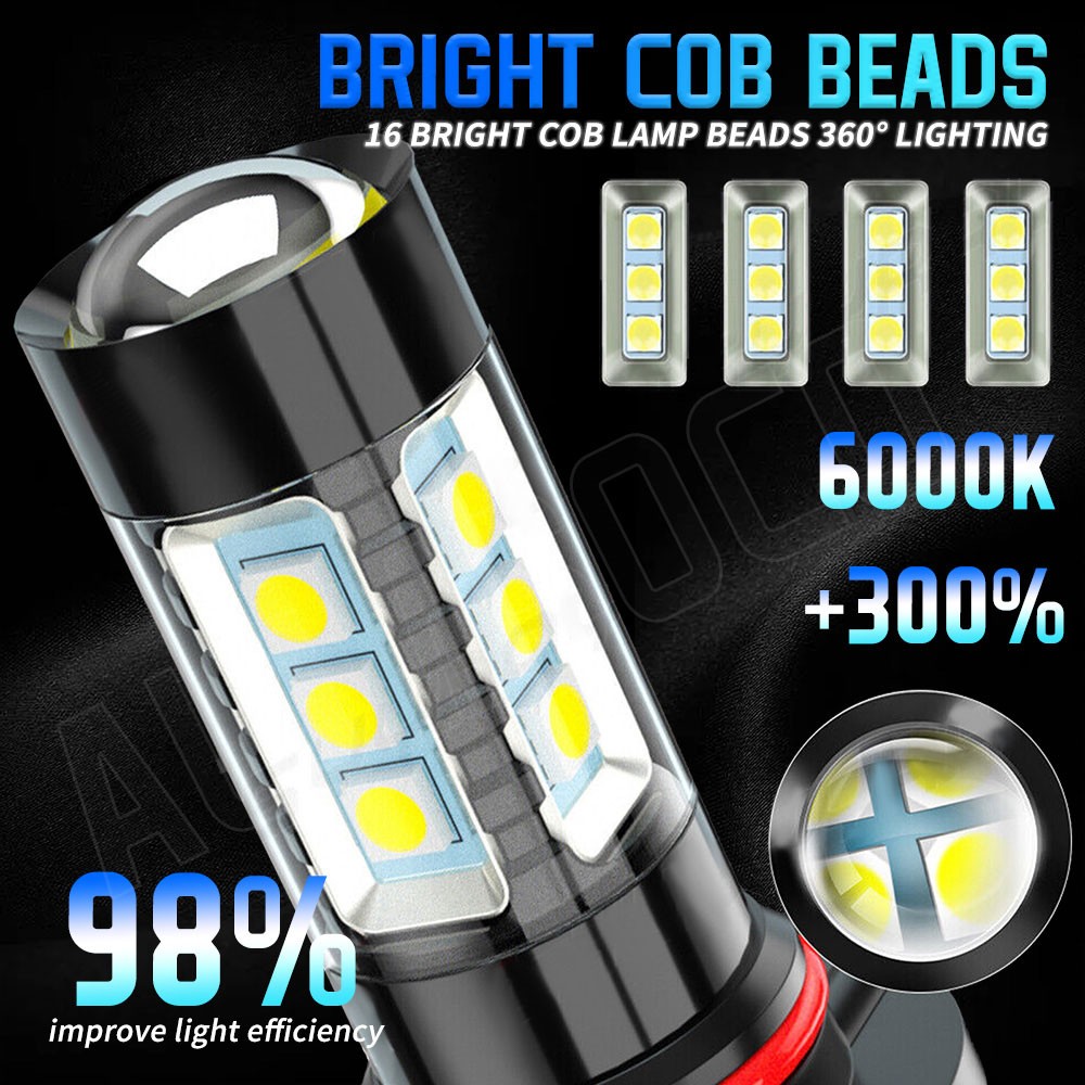 For 2001-2002 Mercury Cougar 6x LED Headlights High/Low Beam+Fog Light Kit 6000K thumbnail 12