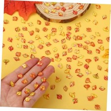 200Pcs Mini Resin Fall Leaves,Tiny Resin Maple Leaf for DIY Fall Leaves Style
