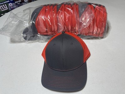 Lot of 15 NV Caps Brand Blank Snapback Trucker Hats Caps Gray/Orange New