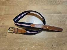Brooks Brothers men's 34 canvas belt navy New without tags