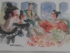 CORTO MALTESE  tavola originale cover artistica omaggio a  HUGO PRATT firmata 16