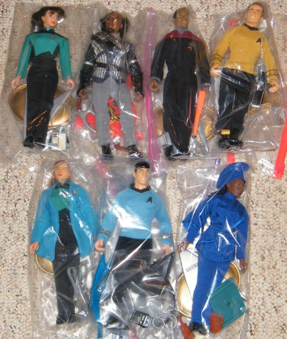 Lot Playmates Kirk Crusher Worf Troi Guinan +