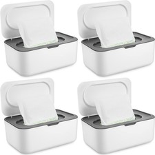 4 Pieces Wipes Dispenser Baby Wipes Case Container Case Wet Wipe Holder with ...