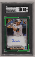 Jordan Westburg 2024 Bowman Chrome Green Refractor Auto /99 RC SGC 10 20 Orioles