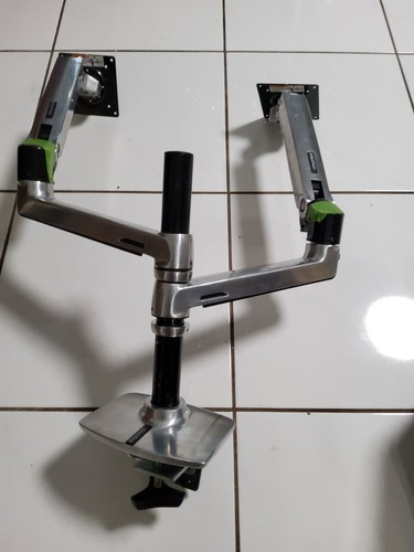 Ergotron Dual Side By Side Monitor Arm Desk Mount ,clamp Grommet.used