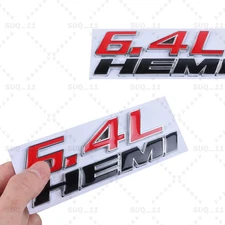 2x Metal Fender Side Emblem For Charger Challenger RAM 6.4L HEMI Nameplate Badge