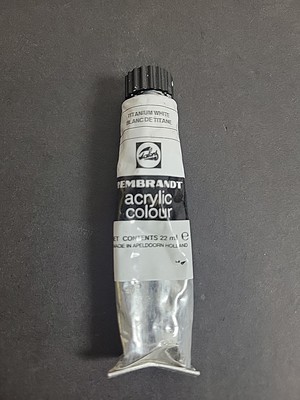tubes of Rembrandt acrylic paint 22ml 105 series Titanium White