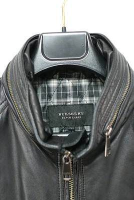 Burberry Black Label Leather Biker Jacket Men L No Fur Used | eBay