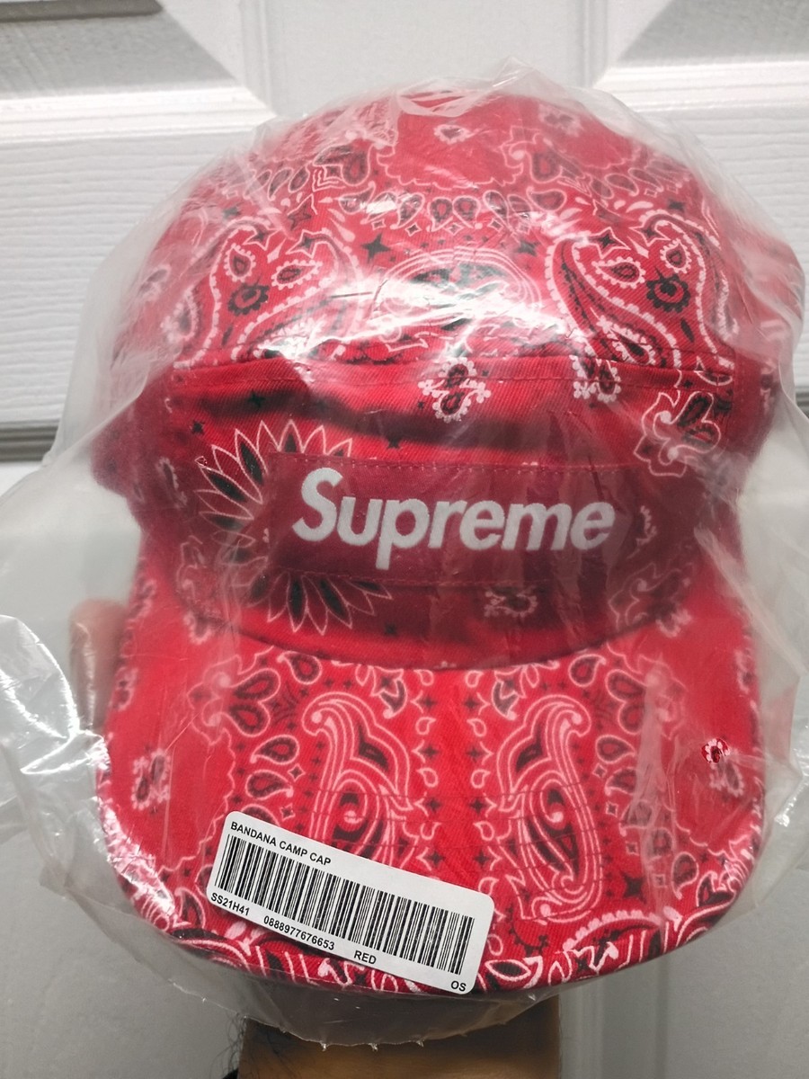 SS21 Supreme Red Bandana Camp Cap 🇺🇸Made In The USA🇺🇸 | eBay