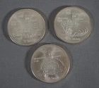 Lot of 3 10 Dollar 1976 Canadian Montreal Olympics Silver Coins ASW 4.32 Oz