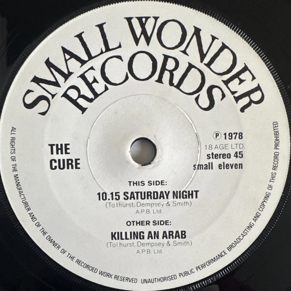 THE CURE KILLING AN ARAB VINYL 7” SINGLE SMALL WONDER UK 1978 FIRST PRESS - Изображение 3 из 4