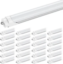 25Pcs T8 T10 T12 8FT LED Tube Light Single Pin FA8 45W 6500K LED Shop Light Bulb