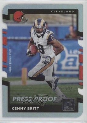 2017 Panini Donruss Press Proof Silver Die-Cut 31/75 Kenny Britt #81 0w8