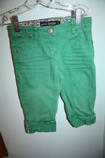 MINI BODEN Size 5 Green 5 Pocket Denim Cuffed Adjustable Cuffed Cropped Jeans