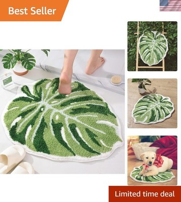 Fun and Functional Monstera Plant Bath Mat, 21x25, Perfect for Tropical Vibe