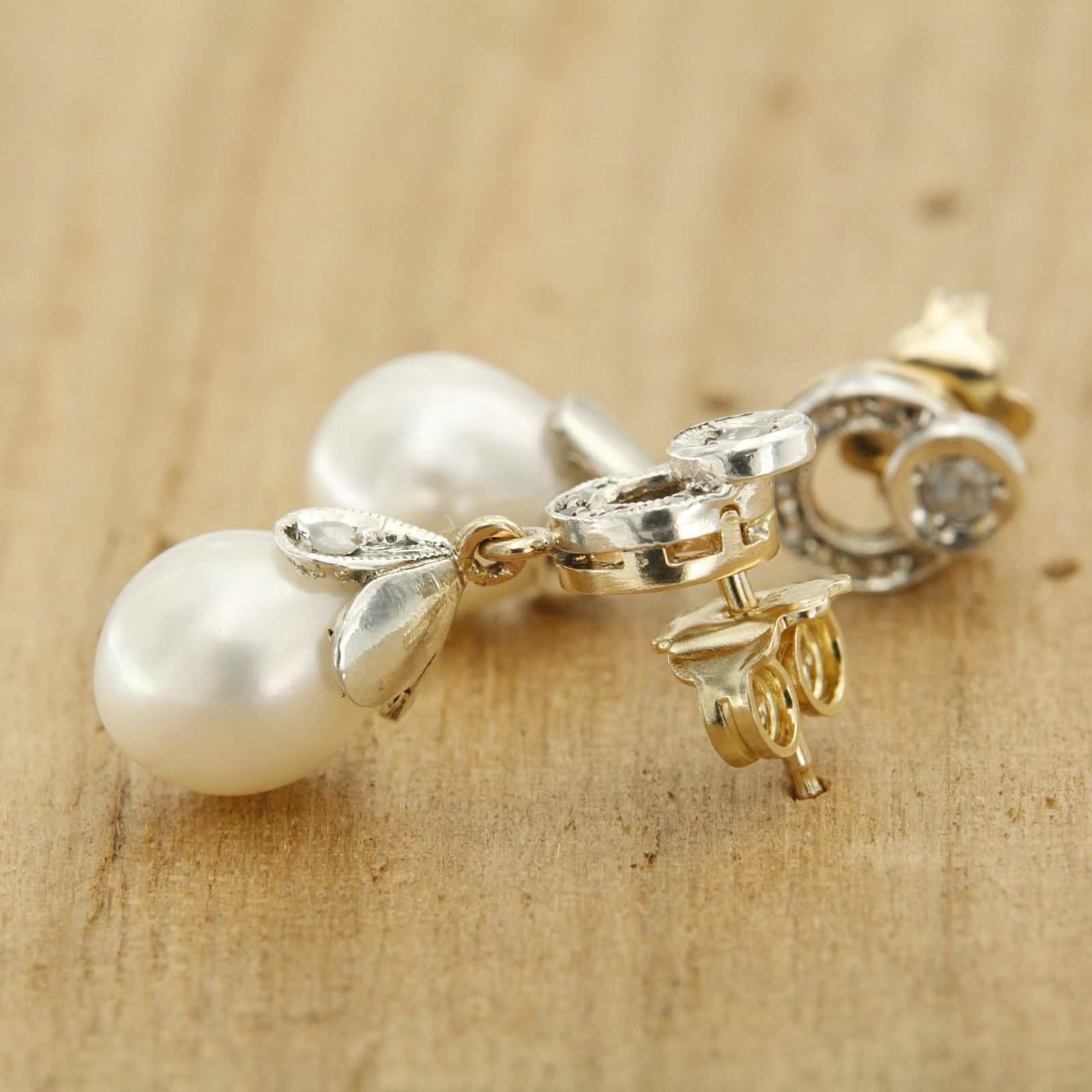 Turandoss Orecchini Pendenti In Argento Placcato Oro 14K – A Cuore E Rotondi, Con Zirconi Cubici, Ipoallergenici