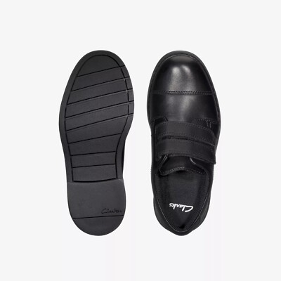 BNIB Boys Clarks 9.5F 271/2 Black Leather School Shoes £36 RRP Scala Skye T  | eBay UK