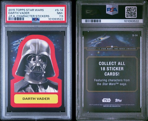 2015 Topps Star Wars Character Card Stickers Darth Vader PSA NM+7.5 - Picture 2 of 4