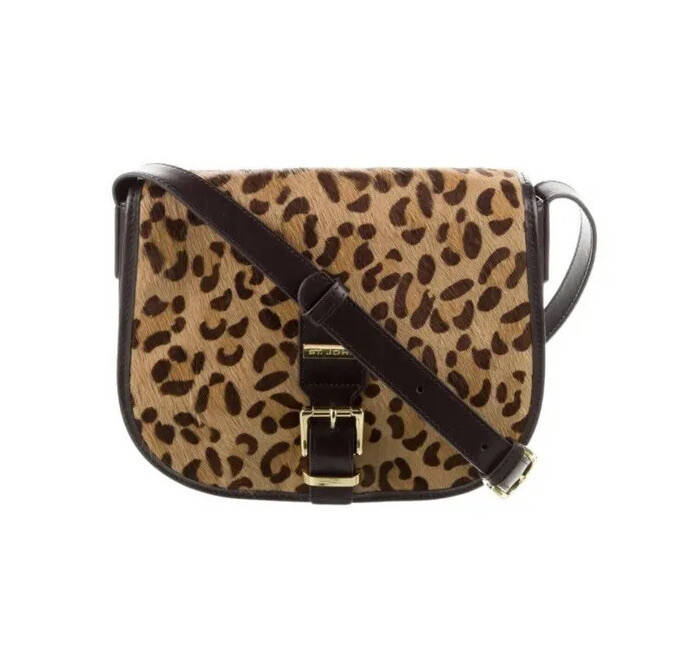 PONY Borsa a mano ST JOHN KNITS borsa a tracolla pelle e peli di cavallo capelli di vitello tracolla