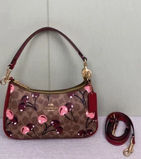 New  Women’s Teri Cherry Shoulder Bag CY694 In Signature Canvas Bag