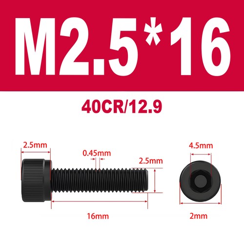 DIN912 12.9 legierter Stahl Zylinderschrauben Innensechskant M1.4-M3 - Bild 69 von 115