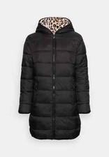 Derhy Neige Womens Reversible Jacket Black + Animal Print Size S Brand New Bnwt