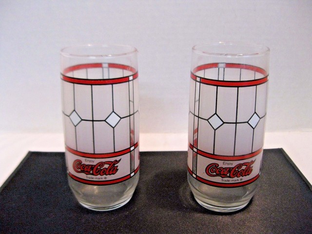 tiffany style coca cola glasses