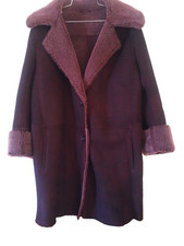 Bnwt Celtic & Co Caban Sheepskin Coat Burgundy Size 10 Rrp £1295